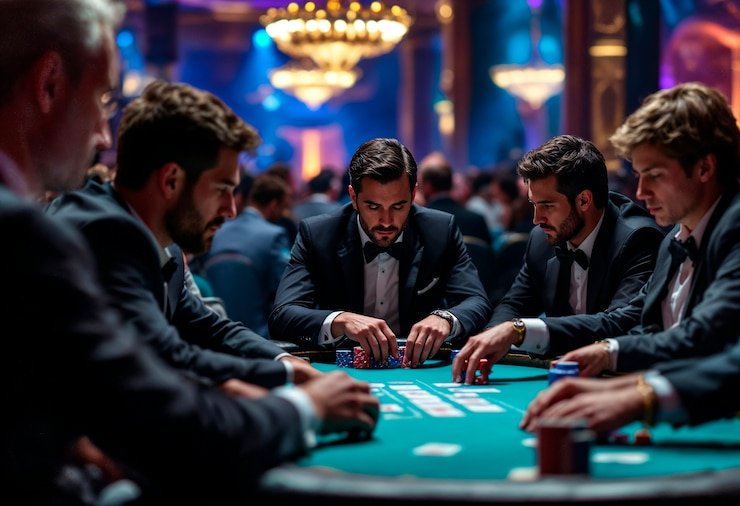 Dealer live casino profesional memandu permainan blackjack dan roulette